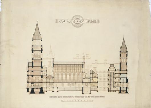 Blueprint of Manchester Town Hall