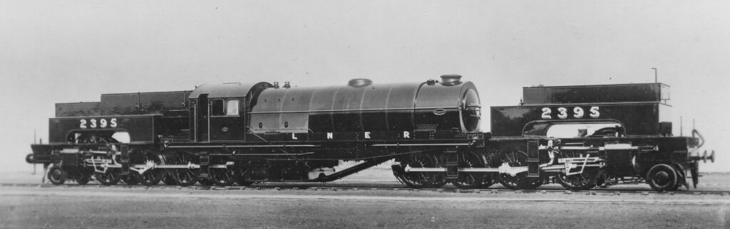 Postcard of a work’s photograph of class U1 Garratt 2395. 