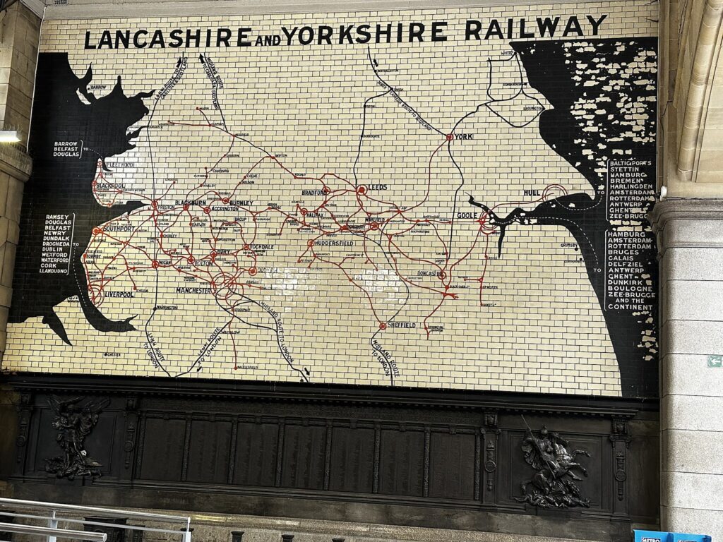 Historic Lancashire and Yorkshire Railway Map at Manchester Victoria